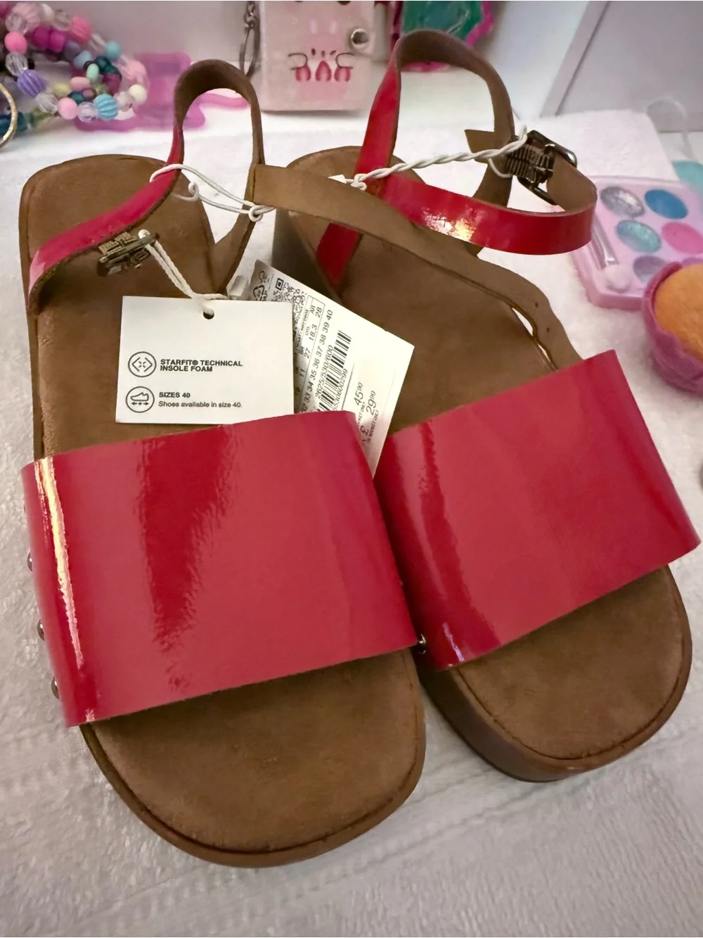 Zara Kids Red Patent Platform Sandals